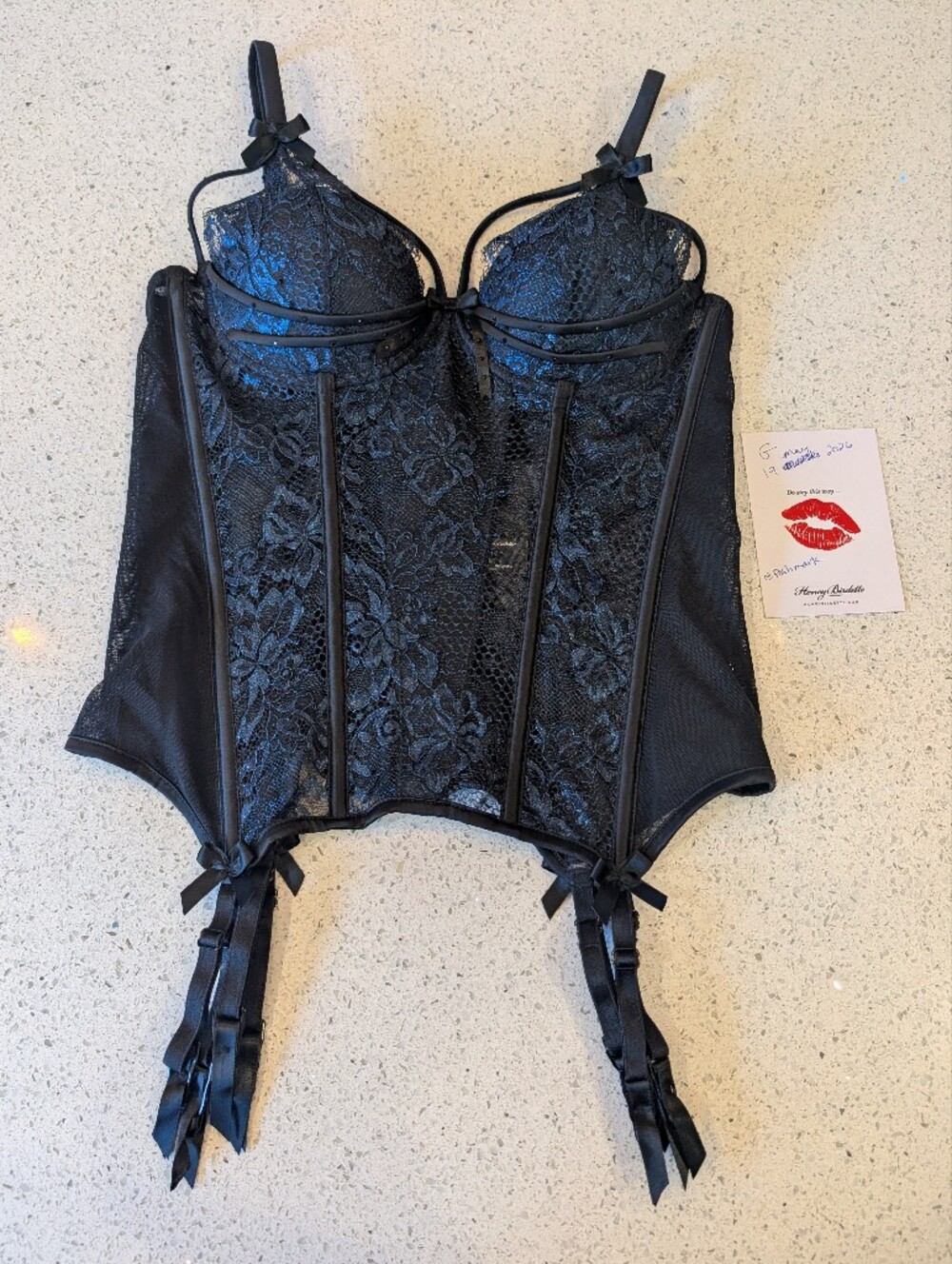 Vintage Honey Birdette Mistress Sapphire bustier 34C